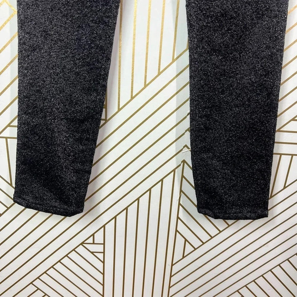 Alexander Wang Drainpipe Pants Skinny Stretch Glitter Metallic Black‎ Size 0 - Picture 7 of 12